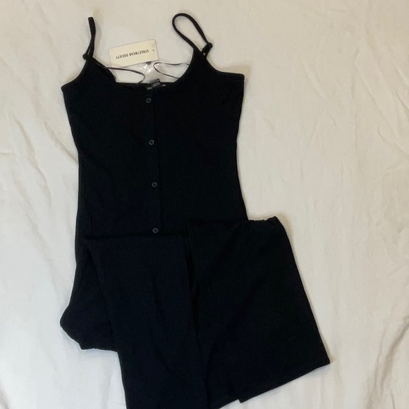 Streetwear Society|Black Spaghetti Strap|Ribbed Button Up|Long Dress | Size Sm - Picture 3 of 7